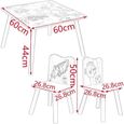 Ensemble de Table et chaises pour Enfant, Set 1 Table et 2 chaises en MDF Robuste Motif, Monde sous-Marin 0004ETZY-2