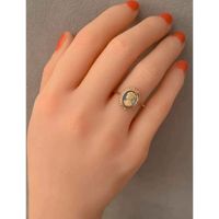 Bague Camé Bleu - Plaqué Or 750/1000 - Neuf Sans Boîte - France - OxcmoBijoux