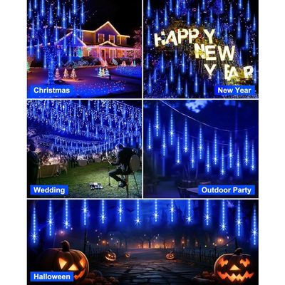 Décorations Noël Extérieur, Guirlande Lumineuse Chute D'Étoiles 30 Cm, Guirlande Glaçons Pour Arbre, Jardin, Maison, Fête, Bleu - Maison