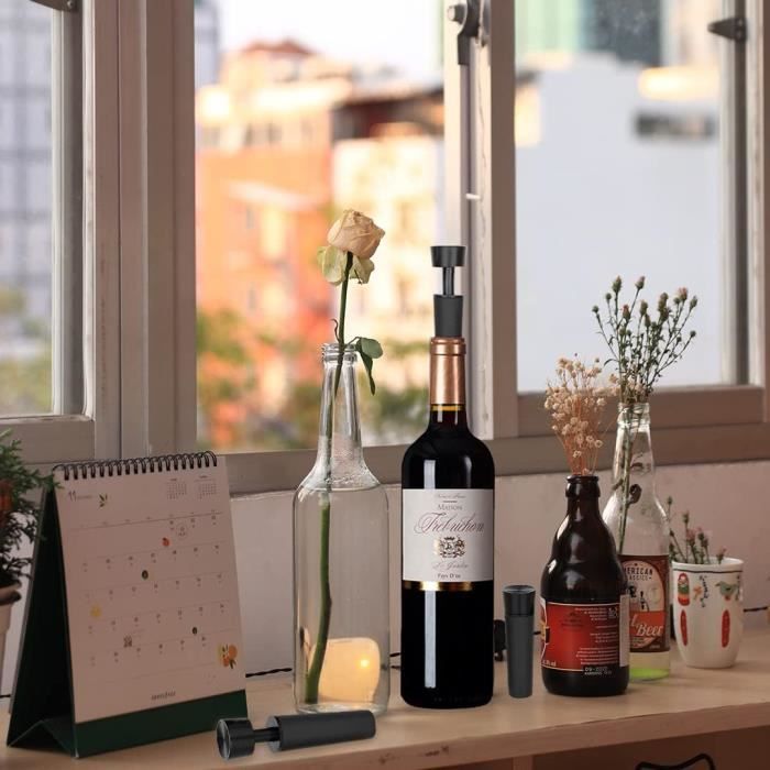 Lot 6 Bouchon de Vin sous Vide Réutilisable Wine Stopper Vacuum Bouchons à  Champagne Conservateur de vin pour Cadeau de Noël[158] - La cave Cdiscount