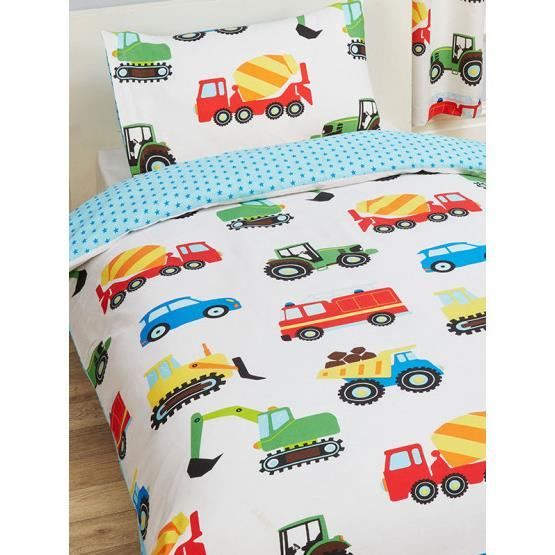 Enfants Brillant Camions Housse Couette Simple Set Garçons Chambre Cars 2-in-1 5027392423441