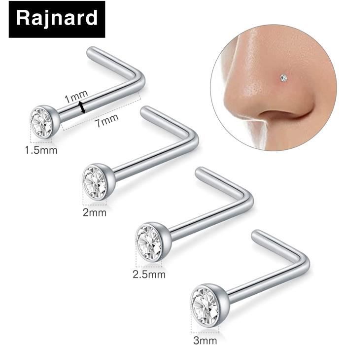 Lot De 8 Anneaux De Piercing Nez Septum - Acier Inoxydable 16G - CZ Et Opale - Pour Cartilage, Hélix, Tragus, Daith - Diamètre 10 Mm - 8