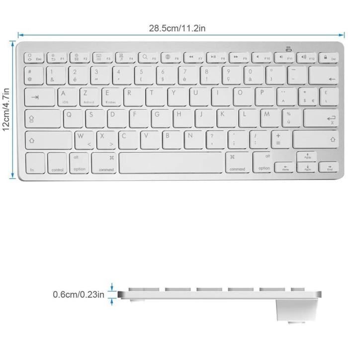 Clavier Bluetooth sans Fil Multi Plateforme, Clavier sans Fil Ultra Fin,  Design Compact, for PC-Mac-Smartphone-Tablet -, Clavi[115] - Cdiscount  Informatique