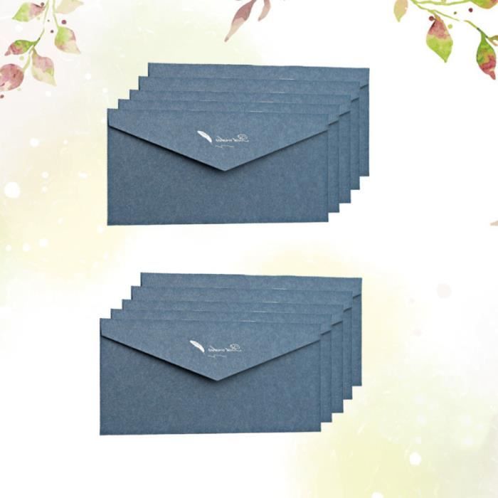 URROMA Lot de 20 enveloppes d'invitation de mariage bleu foncé avec perles  et autocollants pour invitations de mariage 12,7 x 17,8 cm