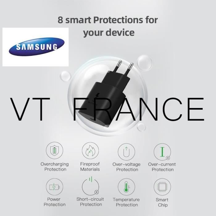 Chargeur Rapide blanc Samsung AFC câble Type-C 1.50m Galaxy S8