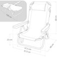 Chaise basse pliante Beige avec coussin,108x60x82 cm,Aluminium/Textilène,-3