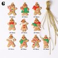 Ornements d'homme en pain d'épice pour Décorations d'arbre de noël breloques suspendues Figurine pendentif de vacances - G-3