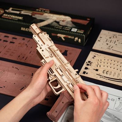 ROBOTIME Puzzle 3D Bois Thompson – Maquette Fusil à Élastiques Pour Adultes