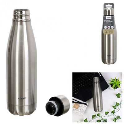 Bouteille Isotherme Double Paroi Hot&cold 500 Ml Argent Puro - Accessoires Maison Connectée