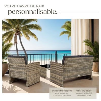 Ozalide Banc De Jardin Parc Terrasse Orchidee Blanc PVC - 145x49x74 Cm