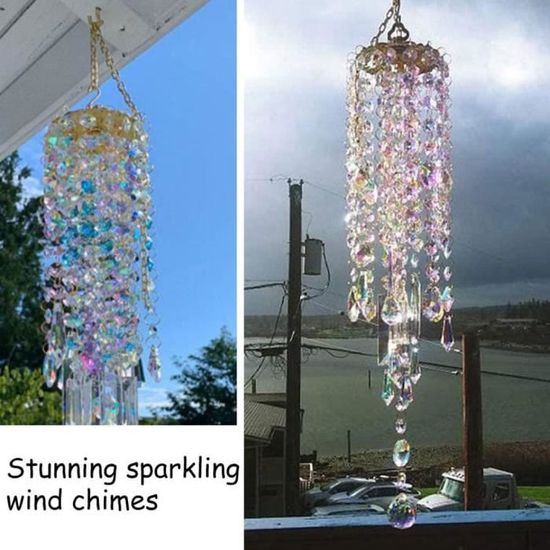 Vents Cristal carillons colorés Superbes carillons étincelants pour la  décoration de Suspension extérieure[788] - Cdiscount Jardin