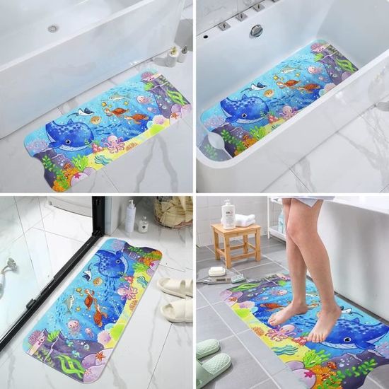 Tapis de bain pour bébé antidérapant tapis de baignoire extra long pour  enfants 40 x 16 pouces - tapis de baignoire écologique avec 200 grandes