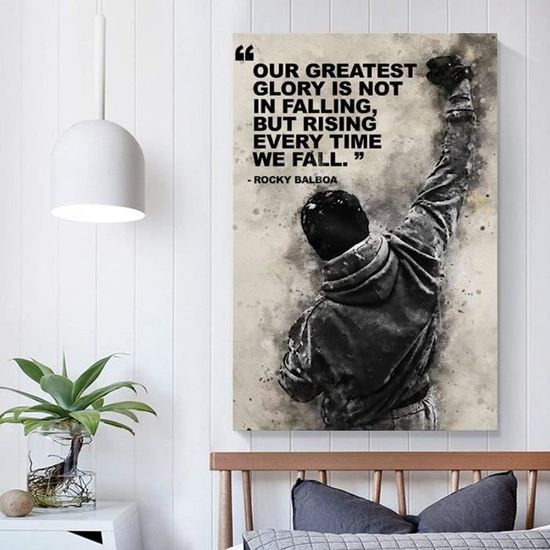 Affiche Decorative Avec Citation Rocky Balboa Pour Salon Ou Chambre A Coucher 40 X 60 Cm Cdiscount Maison