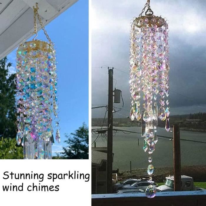 Carillons de vent en cristal exquis pour jardin maison profitez de la  symphonie