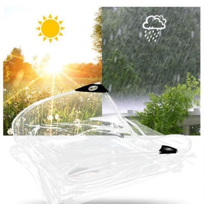 CUBE Bâche Transparente étanche 0.5,1,1.5,2,2.5,3,3.5,4,4.5,5 Bâche Arée De