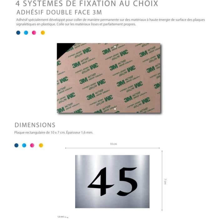 Numéro Pour Boîte Aux Lettres Adhésif - Numéro De Maison PVC – Plaque  Gravée À Personnaliser - GRAND 10 x 7 cm (Gris Alu Brillant) : :  Bricolage