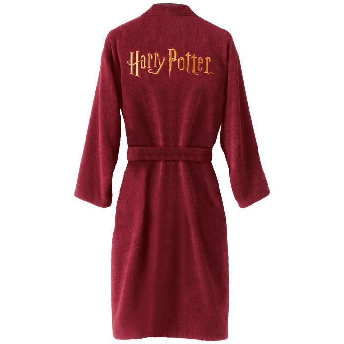 Peignoir brode 100 coton HARRY POTTER GRYFFONDOR. Taille S Cdiscount Maison