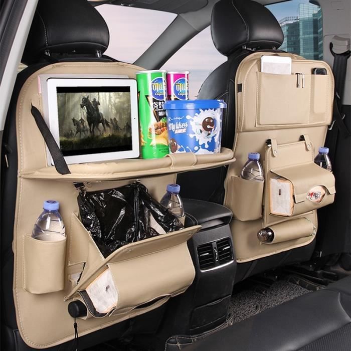 Rangement intérieur,Sac de rangement pour siège arrière de voiture,  organisateur de Table de voyage avec - Type Coffee with trash - Cdiscount  Auto