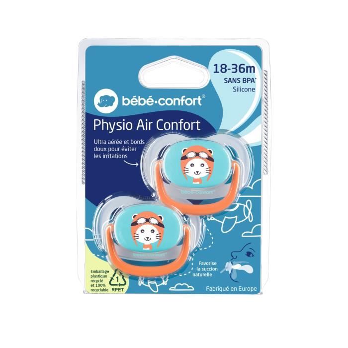 Bébé Confort 2 Sucettes 18-36 mois Physio Air Confort en Silicone