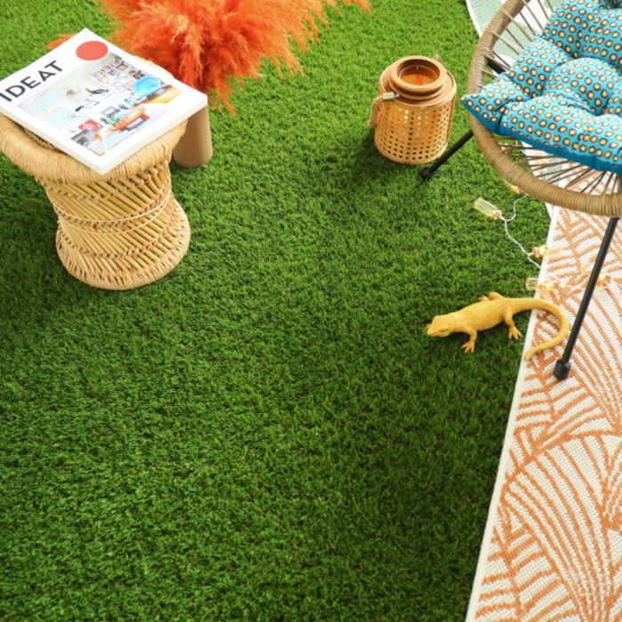 Sol Vinyle Imitation Gazon Naturel 2m X 4m - Revêtement Herbe Verte Relief, Confort Et Insonorisation
