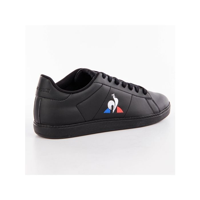 Basket Le Coq Sportif Homme Courtset Noir cuir Noir Cdiscount Chaussures