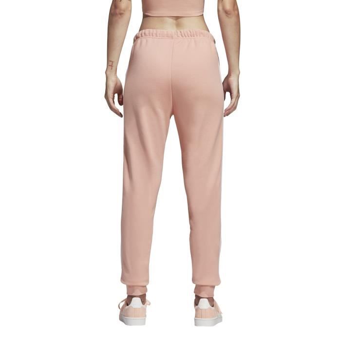 Pantalon de surv tement femme adidas Cuffed 3 Stripes Rose