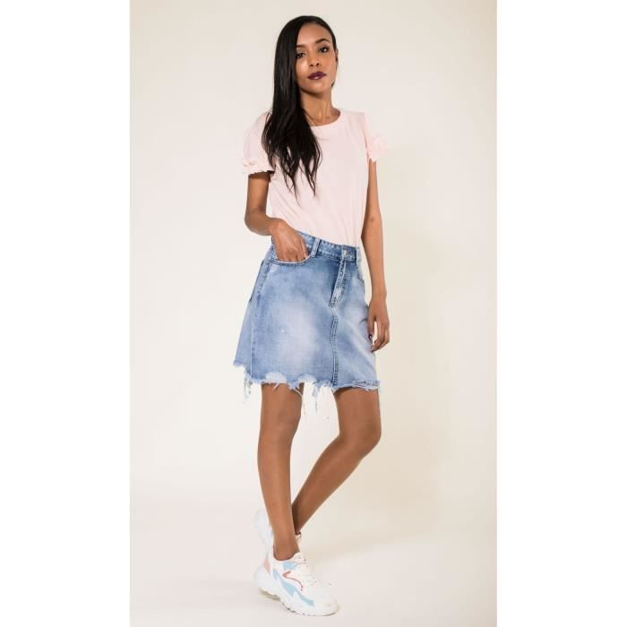Jupe en jean destroy online
