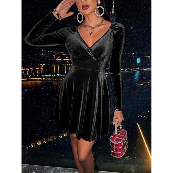 Robe velours rouge femme top