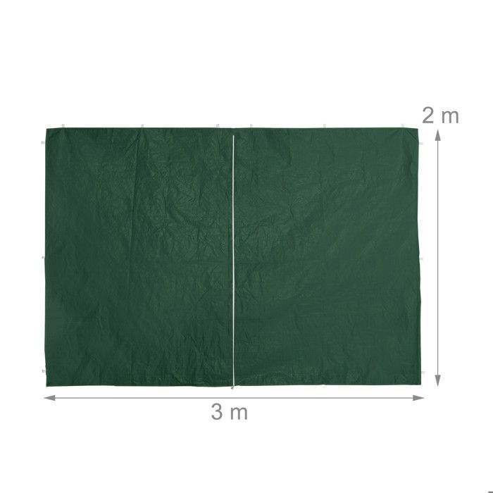 Lot De 4 Parois Latérales Pour Tonnelle Relaxdays - 2x3m Vert Avec Fenêtres Et Fermeture Éclair