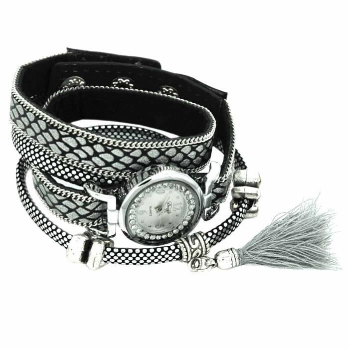 Bracelet montre cuir cheap retourné