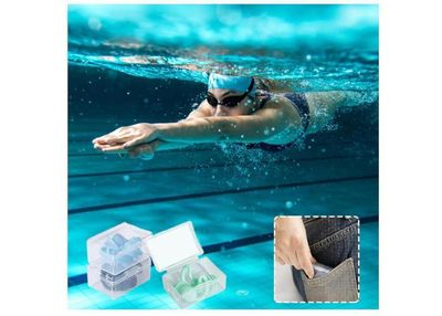 Bouchons D'Oreille Piscine Adultes – 3 Paires En Silicone Souple Réutilisables Et 100% Étanchéité Pour Natation, Surf, Douche Et Plongée