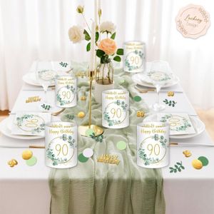Déco Anniversaire 60 Ans – 9 Centres De Table Nid D'abeille Dorés + Confettis Happy Birthday – Homme/Femme