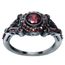 Bague Gothique Femme Anneau Cristal Acier Inoxydable Bijoux