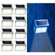 Applique murale solaire LED - LUNARTEC - Lot de 8 - Acier inoxydable - 20 lm - IP44-0