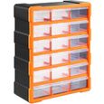 Organiseur 18 tiroirs Boîte de rangement extensible avec étiquettes Casier à vis outils petites pièces Maison atelier-0