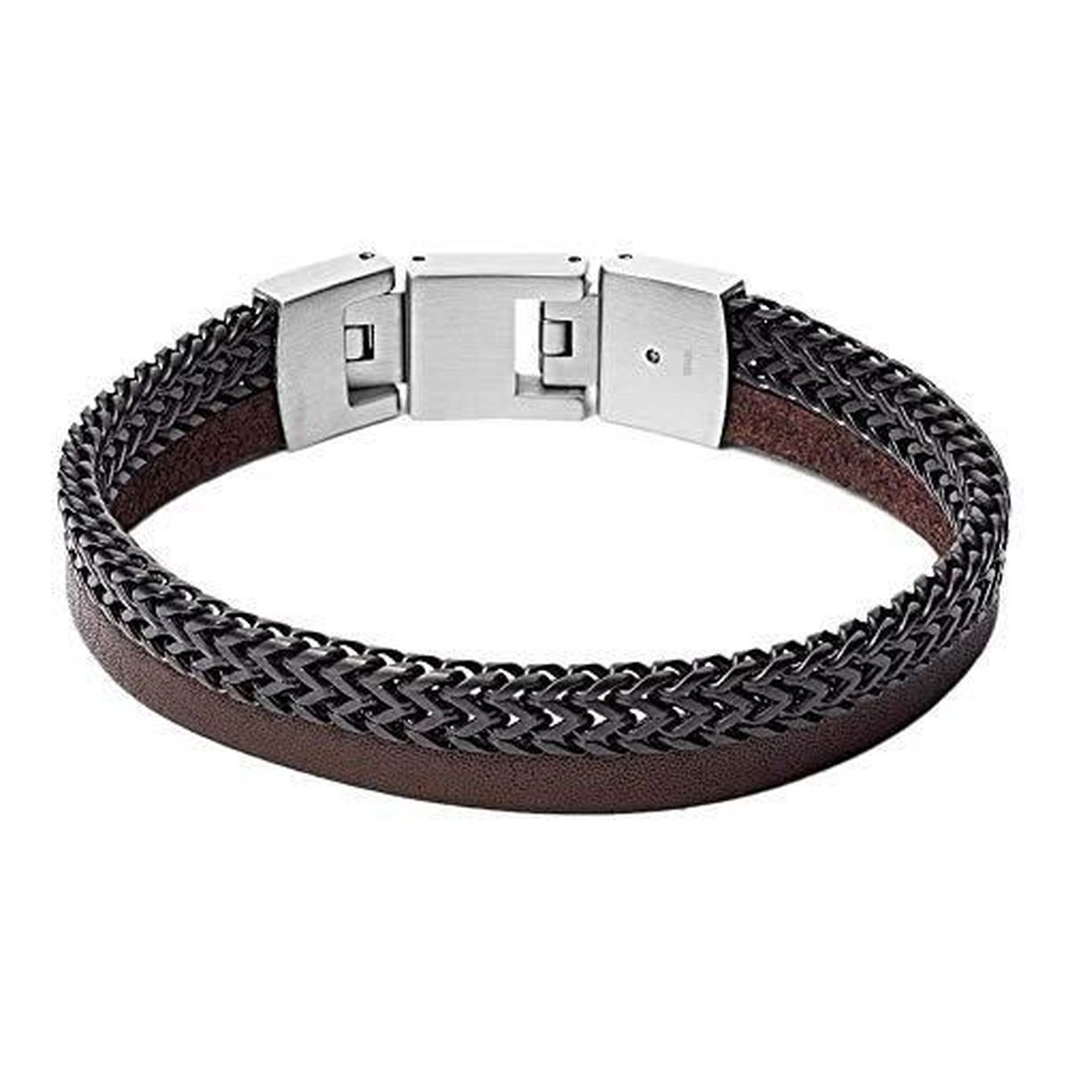 Fossil Homme Acier Gourmette - JF03180040 Noir - Achat / Vente boucle  d'oreille Fossil Homme Acier Gourmett Homme Adulte Acier Marron Marron -