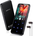 AGPTEK 64Go MP3 Bluetooth 5.3, 2.4‘’ Grand Écran, Haut-Parleur Lecteur Musical HiFi avec Bouton Tactile/Radio FM/Enregistreur, Noir