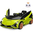 Lamborghini SIAN Voiture Électrique 12V Enfant, Télécommande 2,4G, Klaxon, Musique, 2 Portes Papillons, Vitesses 3-5km/h, Vert