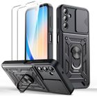 MASSILIA TECH Coque - SAMSUNG - GALAXY A14 4G/5G - Antichocs - Support rotatif - 2 vitres en verre trempé