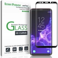 Verre Trempé Protection écran pour Galaxy S9, Couverture Complète (Courbes 3D) Film Protecteur D'écran pour Samsung Galaxy S9 (Noir)