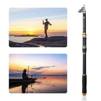 Canne à Pêche, Bagged-2.1m-3.6m Portable Carbon Fibre Spinning Fishing Rods Sea River Travel Fishing Rods Sea