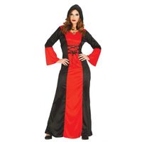 Déguisement de Prêtresse Femme - FIESTAS GUIRCA - Rouge et noir - Robe longue avec capuche