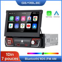 GEARELEC Autoradio 1 Din 7 Pouces avec Carplay Android Auto GPS Navigation WiFi Bluetooth RDS FM AM 2+32GO