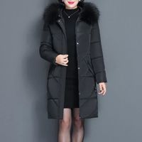 Funmoon manteau - caban - pardessus Les femmes hiver chaud épais manteau d'extérieur Collier cheveux Zip Slim coton rembourré Veste