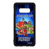 Coque S10e silicone j'peux pas j'ai rugby sport 4G Bleu portable comique drole bd antichoc humour humoristique dessin Samsung