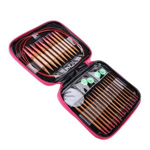 Pissente Kit Aiguilles à Tricoter Circulaires Interchangeables En Aluminium - 26 Pièces Avec Accessoires
