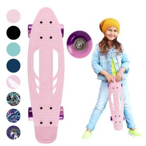 SKATEBOARD - LONGBOARD QKIDS GALAXY Skateboard - Roues en polyuréthane 6 cm - ABEC-7 - De 3 ans à 50 kg - rose
