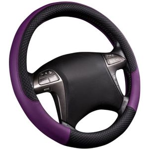design antid/érapant berlines noir camions Car PASS Housses de volant universelles en cuir pleine fleur de bois pour SUV