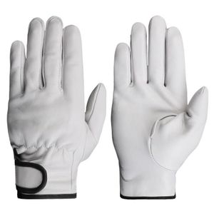 GANT DE CHANTIER Taille M - Blanc - gants de travail en cuir et pea