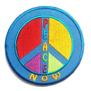 Peace on earth 7,2x7,2cm bleu patches brode appliques embroidery thermocollant Ecusson